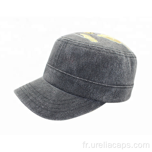 Chapeau militaire de denim et casquettes